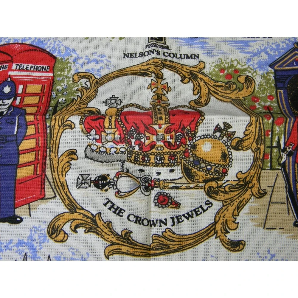 London England Tea Towels Set of 2 18x28 Cotton British Landmarks Souvenir
